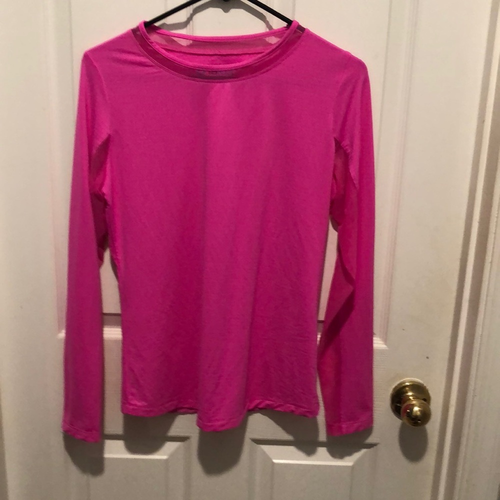 IBKUL hot pink Upf 50 long Sleeve pullover shirt